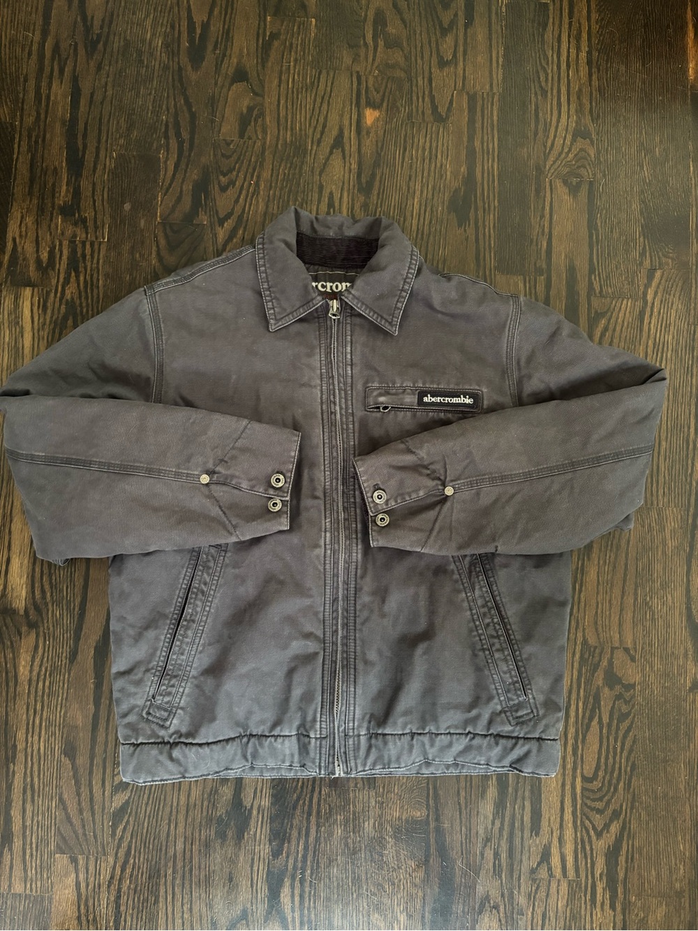 Y2K Vintage Canvas Abercrombie & Fitch Men's Dark Gray Workwear Jacket